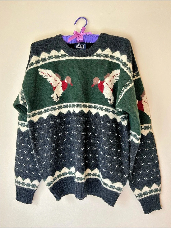 Woolrich Other - Woolrich Vintage Mallard Duck Fair Isle Wool Sweater Men's Medium